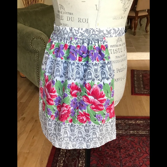Vintage 1950’s Floral & Geometric Half Apron Holidays / Trad Wife / Grandkids - Picture 4 of 7